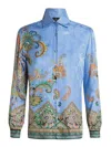 Etro Printed Shirt In Light Blue