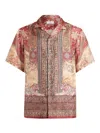 Etro Printed Silk Bowling Shirt In Nude & Neutrals