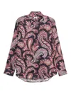 Etro Shirt Paisley Pattern Button-down Collar In Black