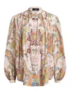 Etro Pleated Paisley Print Cotton Shirt