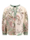 Etro Multicolor Blouse With V-neck And All-over Floral Print In Cotton Woman