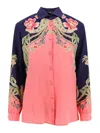 Etro Enchanted Floral Long-sleeve Silk Engineered Shirt In Multicolour