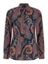 Etro Paisley-patterned Cotton Blouse In Azul