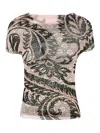 ETRO PRINTED TULLE T-SHIRT