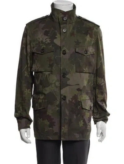 Pre-owned Etro Camouflage Print Utility Jacket In Green