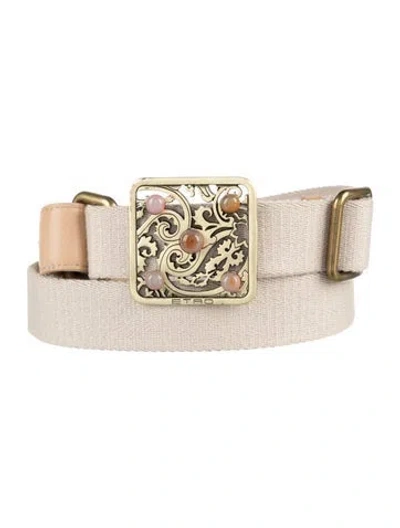 Pre-owned Etro Canvas Belt In Neutrals