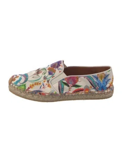 Pre-owned Etro Canvas Floral Print Espadrilles In Neutrals