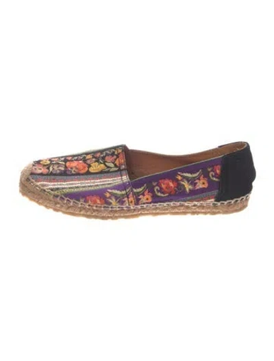 Pre-owned Etro Canvas Floral Print Espadrilles In Purple