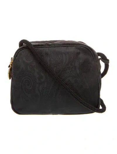Pre-owned Etro Canvas Shoulder Bag In Black