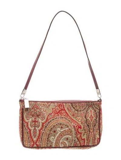 Pre-owned Etro Canvas Shoulder Bag In Brown