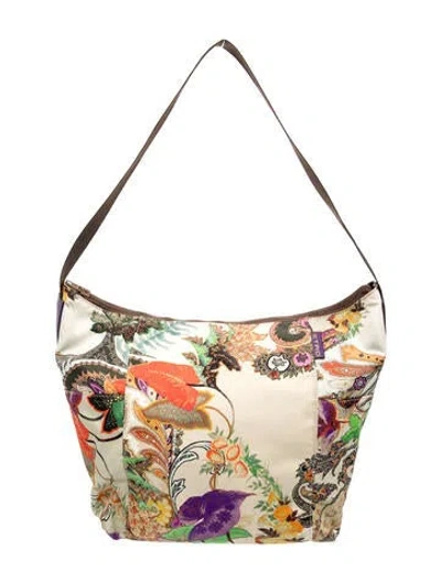 Pre-owned Etro Canvas Shoulder Bag In Neutral
