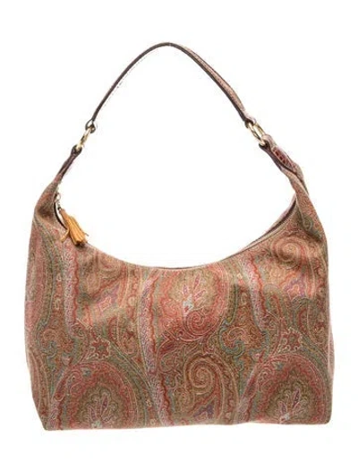 Pre-owned Etro Canvas Shoulder Bag In Red