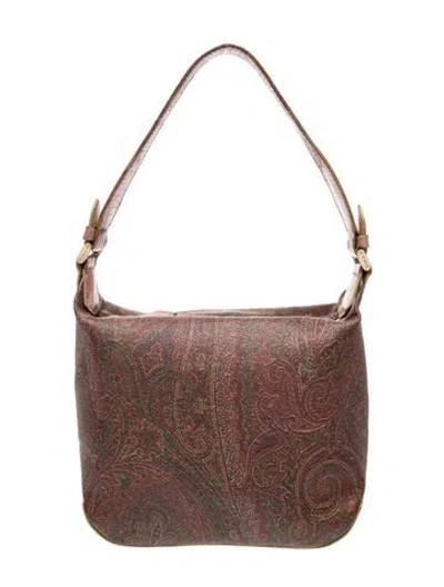 Pre-owned Etro Canvas Top Handle Bag In Brown