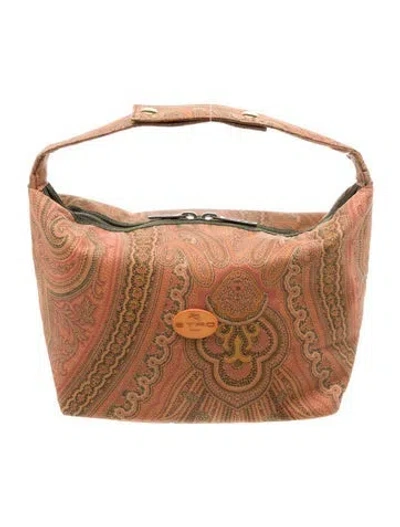 Pre-owned Etro Canvas Top Handle Bag In Brown