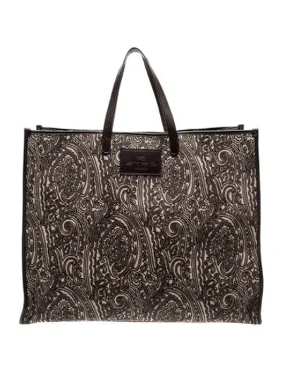 Pre-owned Etro Canvas Tote In Blue