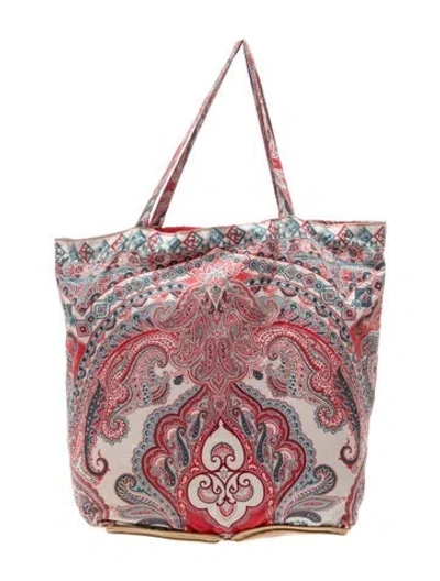Pre-owned Etro Canvas Tote In White