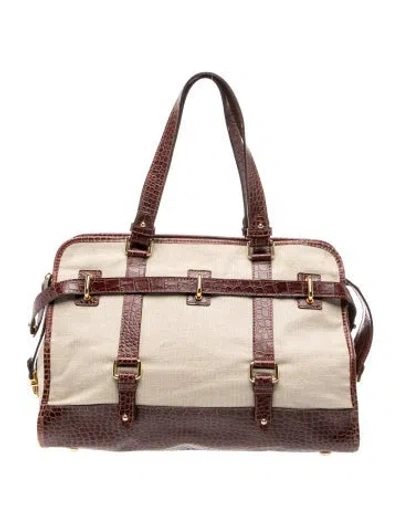 Pre-owned Etro Canvas Weekender Bag In Neutral