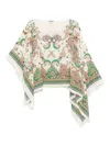 Etro Multicolor Cape With All-over Paisley Print In Silk Woman In Beige