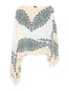 Etro Paisley-print Silk Asymmetric Poncho In Beige