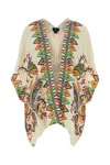 Etro Printed Kimono Jacket Open Front Draped In Multi