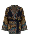 Etro Cardigan In Misto Cotone Ricamato  Donna In Multi