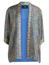 Etro Short Silk Twill Kesa With Multicolor Paisley Print In Multicolour