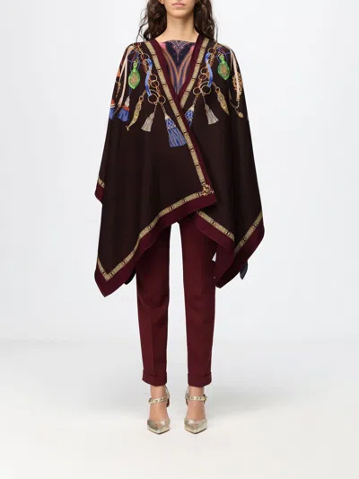 Etro Cape Woman Color Multicolor In Burgundy