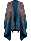 Etro Draped Ponchos And Capes Paisley Pattern In Blue