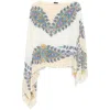 Etro Paisley-print Silk Asymmetric Poncho In Beige