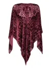 Etro Paisley Silk-blend Velvet Poncho In Burgundy