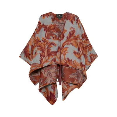 Etro Paisley-pattern Cape In Brown