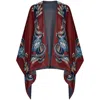 Etro Bordeaux Cape With Paisley Motif All-over In Viscose Woman In Red