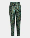 Etro Capitol Floral Jacquard Pants In Green