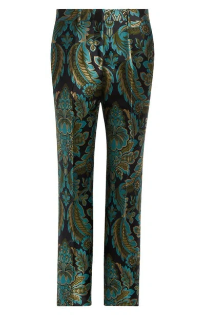 Etro Capitol Paisley Jacquard Trousers In Burgundy