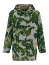 Etro Hooded Jacquard Wool-blend Jacket In Green