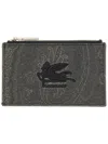 Etro Black Cotton Polyester Wallets In Black
