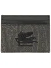 Etro Card Holder "arnica" With Pegasus In Black