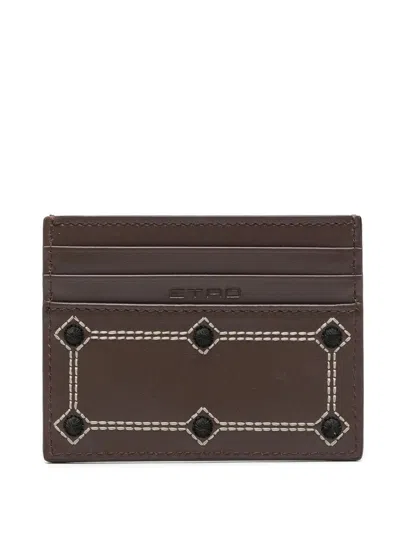 Etro Card Holder Leather + Embroidery 10