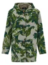 Etro Wool Hooded Jacket Patterned Front Pockets In Green