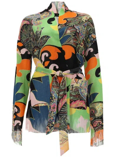 Etro Multicolor Paisley Shawl Neck Cardigan