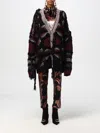 Etro Fringed Oversized Cardigan In Schwarz