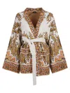 Etro Belted Intarsia Cotton-blend Cardigan In Multi