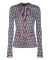 Etro Tie-neck Jacquard-knit Cardigan In Multicolor
