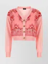 Etro Cropped Cardigan Aus Strickstoff Mit Druck In Pink