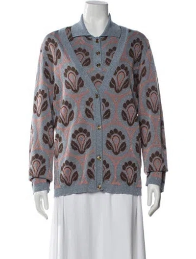 Pre-owned Etro Cardigan Set Patterned Sweater In Blue