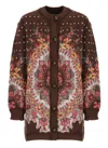 Etro Cardigan Con Motivo Jacquard In Brown