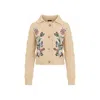Etro Embroidered Cable-knit Wool And Cashmere-blend Cardigan In Neutral