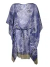 Etro Floral-print Mini Dress Coverup In Blue