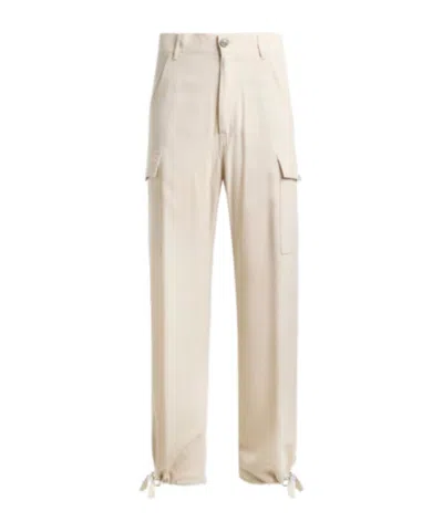 Etro Floral Jacquard Canvas Cargo Trousers In Nude