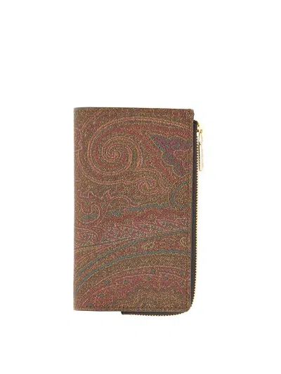Etro Classic Paisley Wallet In Red